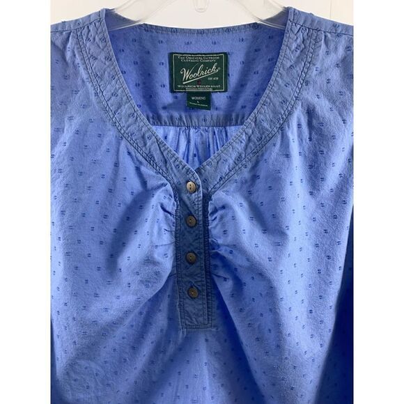 Woolrich Blue Cotton Boho Blouse Size L - Picture 3 of 11